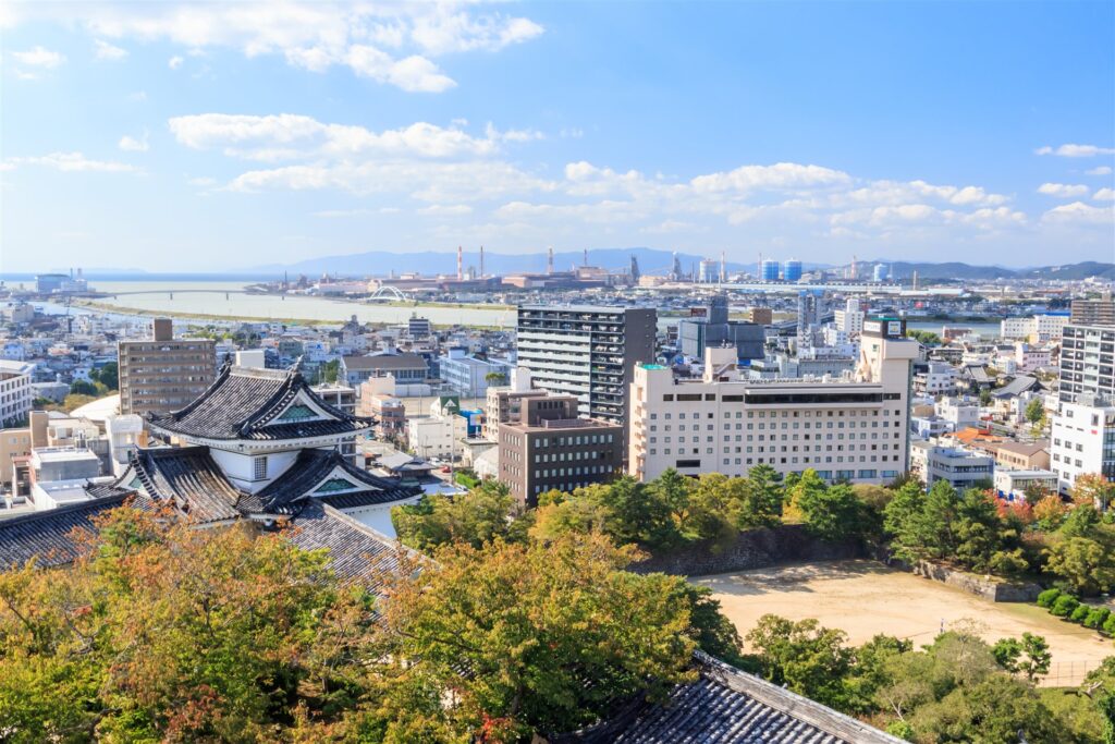和歌山城から見た和歌山市の街並み